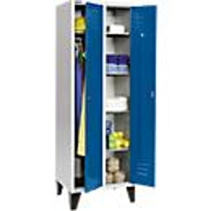 Schäfer Shop Select Kleiderspind mit 2 Abteilen, Drehriegelverschluss und Füßen, lichtgrau/enzianblau, B/T/H: 63 x 50 x 185 cm - Bild 3