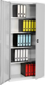 Kappes Systemschrank Serie 400 in Grau mit Vollblechtüren und 4 Fachböden für Büro, Magazin und Werkstatt, H x B x T: 195 x 100 x 41 cm - Bild 1