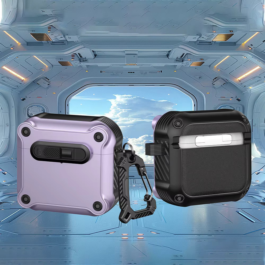 Stoßfeste Schutzhülle DO AS YOU WISH für Apple AirPods 4 3 1 2 und AirPods Pro 2 in Lila - Bild 2