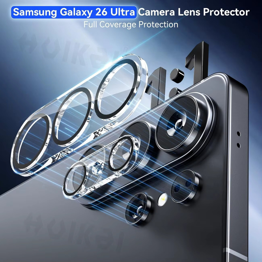 3er-Pack Samsung Galaxy S26 Ultra und S25 Ultra Kameraobjektiv-Displayschutz aus gehärtetem Glas, transparent - Bild 2