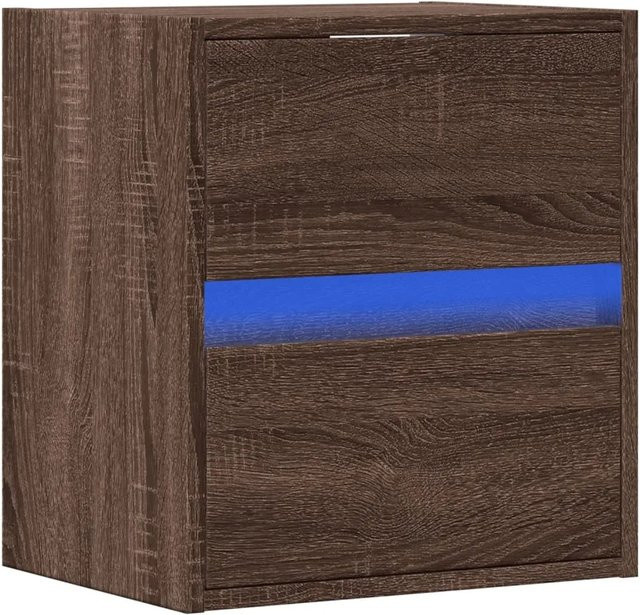 vidaXL TV-Wandschrank mit LED-Beleuchtung in Eiche Braun, B/T/H: 41 x 31 x 45 cm - Bild 1