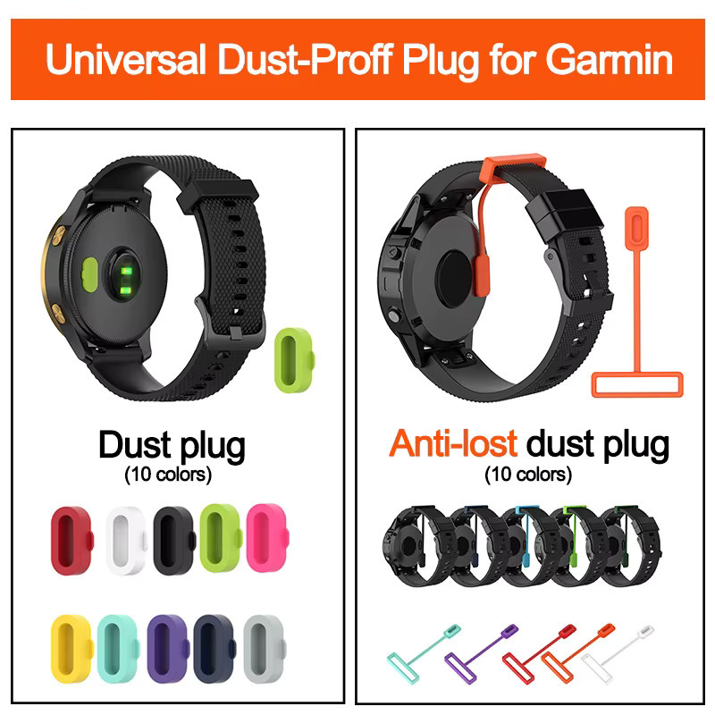 Mrgabwte USB-Ladekabel für Garmin Smartwatches mit Staubstecker, Schwarz - Bild 2