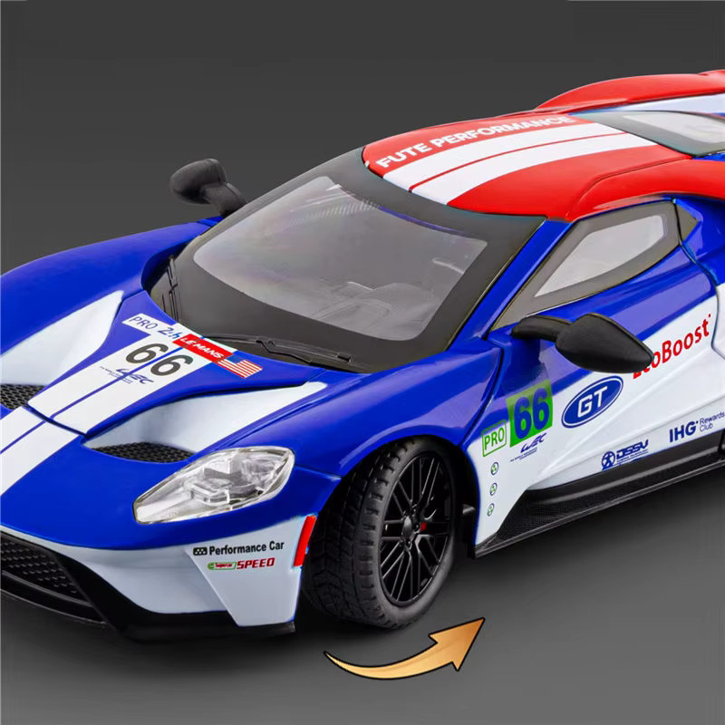 MAKEDA Ford GT LM GTE Sportwagen Modell, 1:24, Metall, mit Licht und Sound - Bild 3