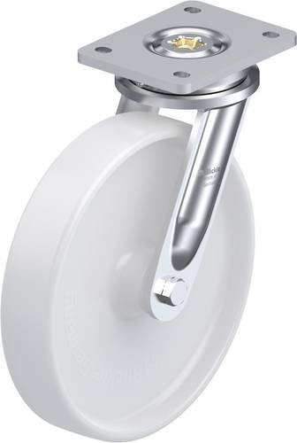 Blickle LO-PO 250G Lenkrolle aus verzinktem Stahl und Kunststoff in Weiß, Rad-Durchmesser: 25 cm, Tragfähigkeit: 1000 kg - Bild 1