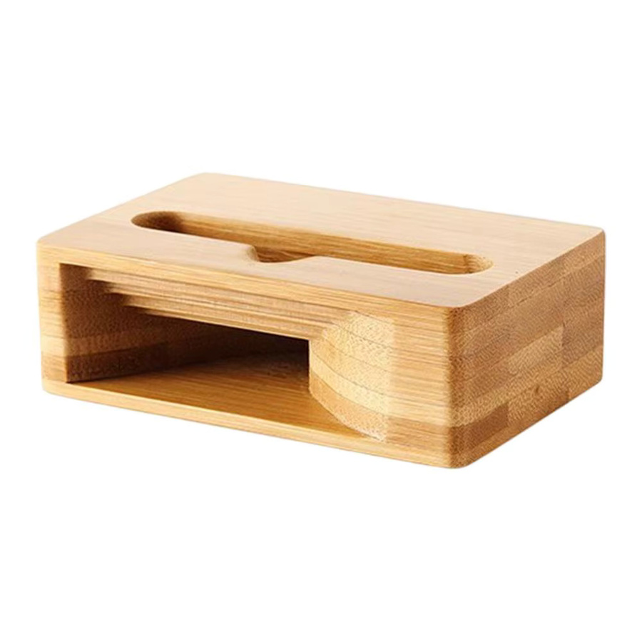 Holz Telefon Lautsprecher Verstärker Desktop Natürlicher Handy Ständer und Musik Audio Player in Braun - Bild 5