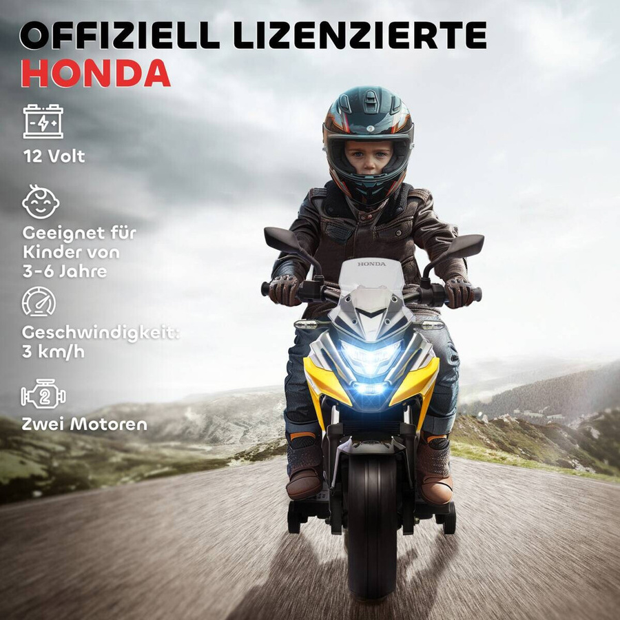 AIYAPLAY Elektro Kindermotorrad, Gelb, ab 3 Jahre - Bild 6