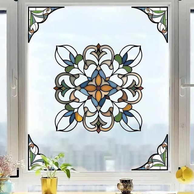 BRUP Fensteraufkleber aus PVC im marokkanischen Stil mit geometrischem Design für deine Wohnzimmer-Dekoration - Bild 1