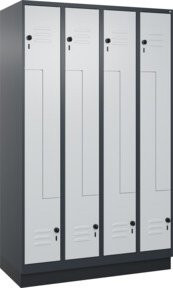 C+P Z-Spind Classic PLUS mit 8 Fächern und Sockel, Anthrazit/Grau/Schwarz, H x B x T: 195 x 120 x 50 cm - Bild 1