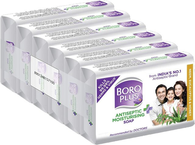Boroplus Antiseptische Badeseife mit Neem, Eukalyptus, Honig, 6 x 125 g - Bild 1