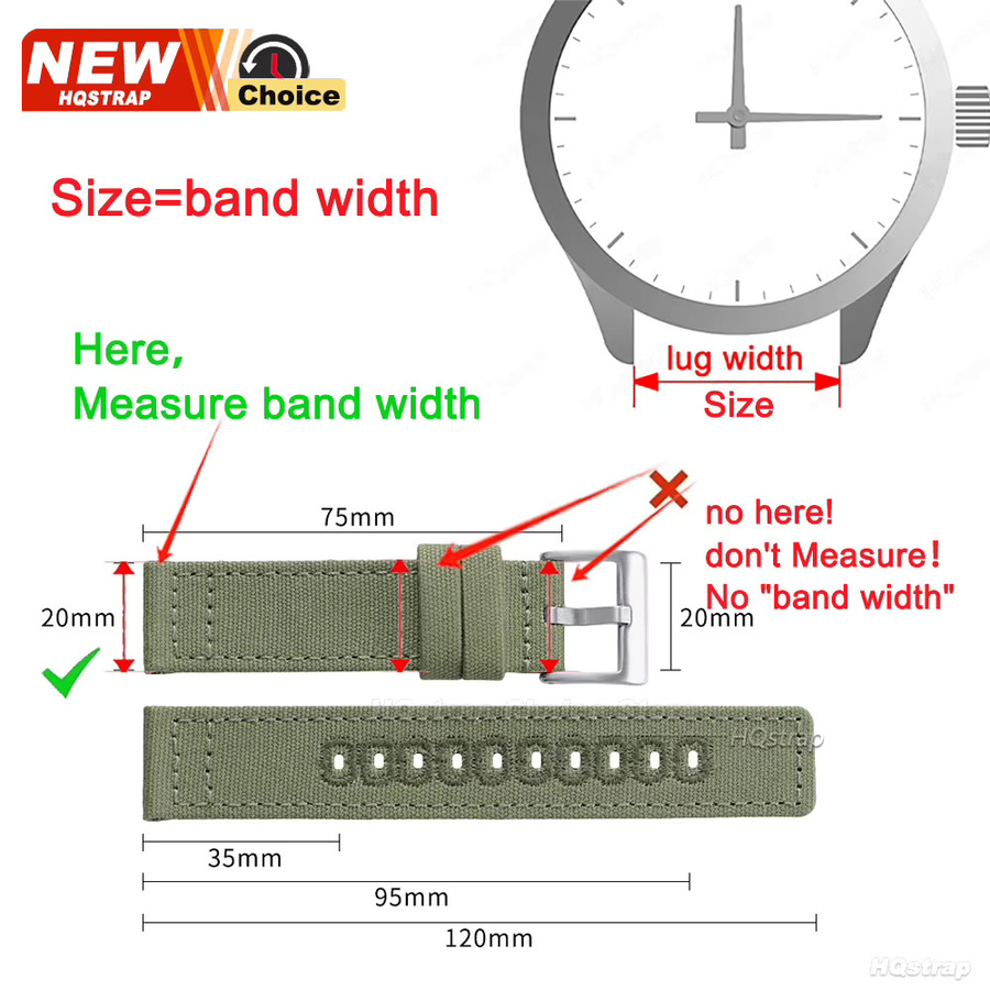 HQstrap Uhrenarmband Nylon-Canvas, Bunt, Unisex - Bild 5