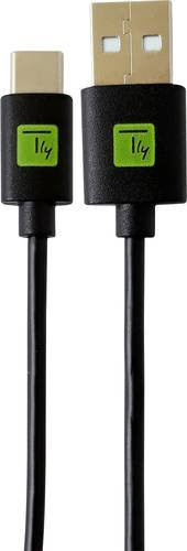 Techly USB 2.0 Kabel Typ-A auf Typ-C in Schwarz, 0,1 m - Bild 1