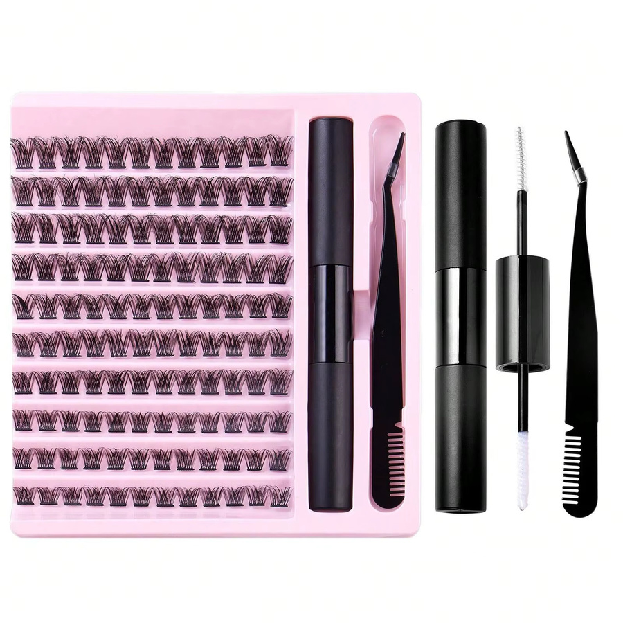 JIEFUXIN DIY Wimpernverlängerung Kit, Black, Natürlich, Unisex - Bild 2