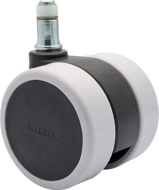 Wagner Drehstuhl-Doppelrollen 5er Set in Schwarz-Grau mit Ø 6 cm Durchmesser - Bild 1