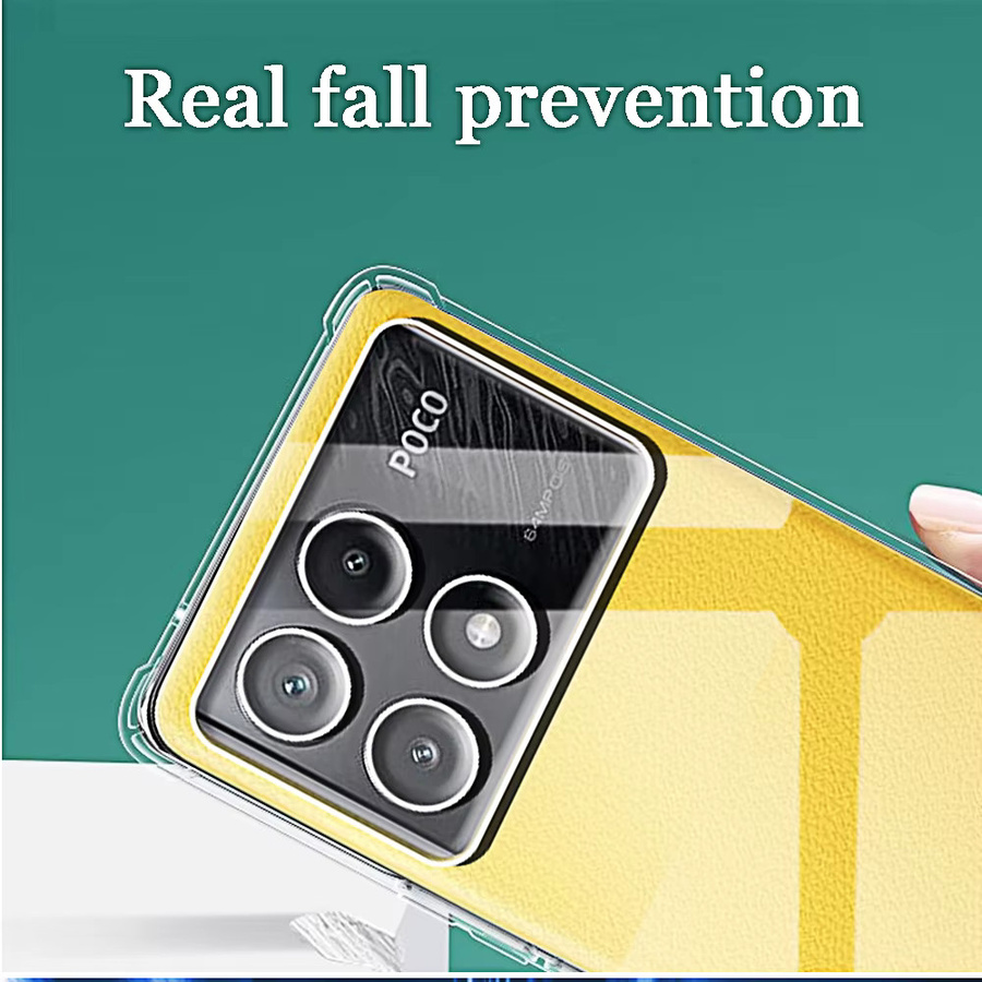 Stoßfeste Silikon Handyhülle für Xiaomi Poco X6 Pro 5G X5 X4 X3 Pro transparent mit NFC-Unterstützung - Bild 3