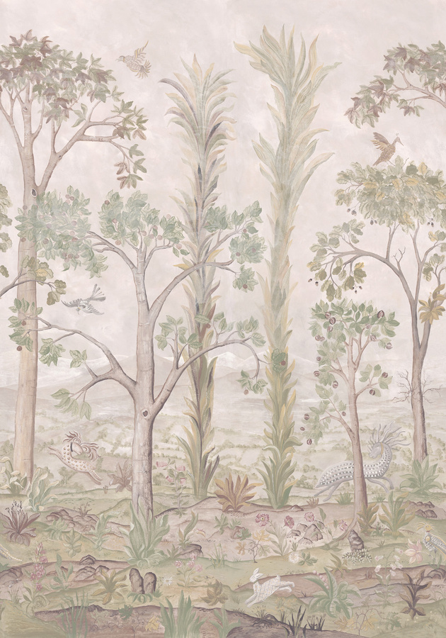 GP & J Baker Mural Tall Trees Wandtapete in Soft Green und Beige mit Naturmotiv, B/H: 300 x 210 cm - Bild 1