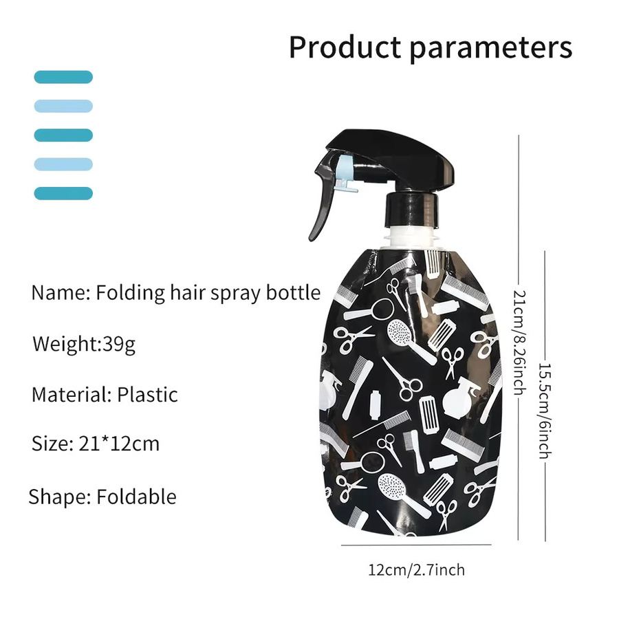 Tragbare faltbare Sprühflasche für Haartyping, 350 ml, Unisex - Bild 4