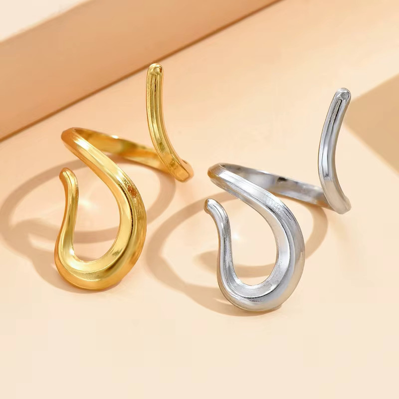 Yerik Offener Ring, Edelstahl, Gold, Damen, Punk - Bild 2