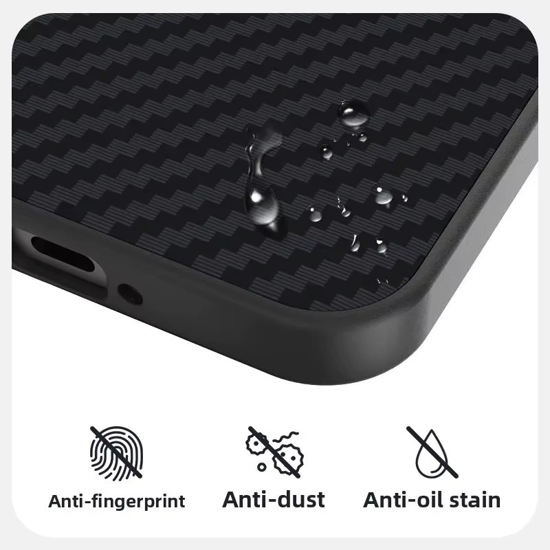 Magnetische Anti-Drop-Schutzhülle mit Kohlefasermuster für VIVO X300 Ultra Pro, X200s, X200 Pro und Mini in Schwarz mit Unterstützung für kabelloses Laden - Bild 2