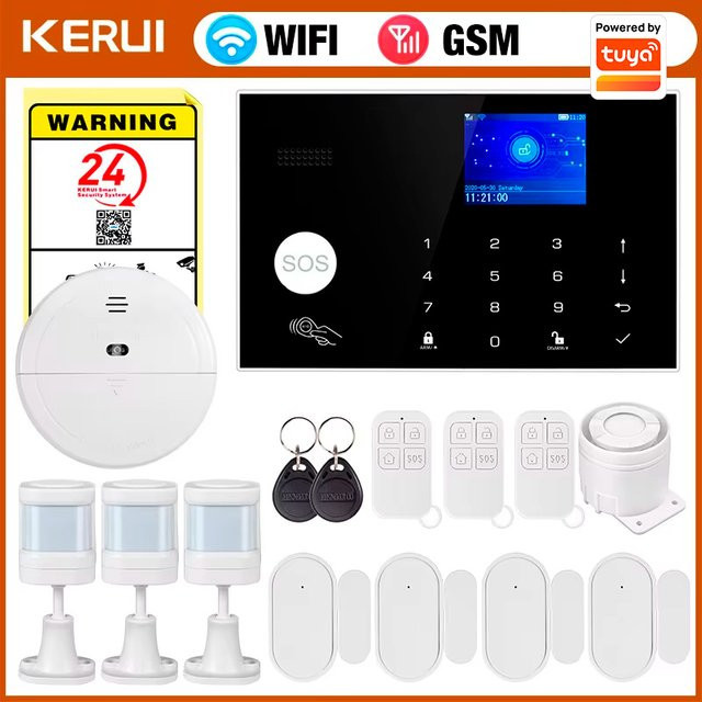 KERUI G30 Einbruchalarm mit Temperatur- und Luftfeuchtigkeitsanzeige, WIFI-GSM-Alarmsystem zur smarten Sicherheit mit Tuya-Unterstützung - Bild 1