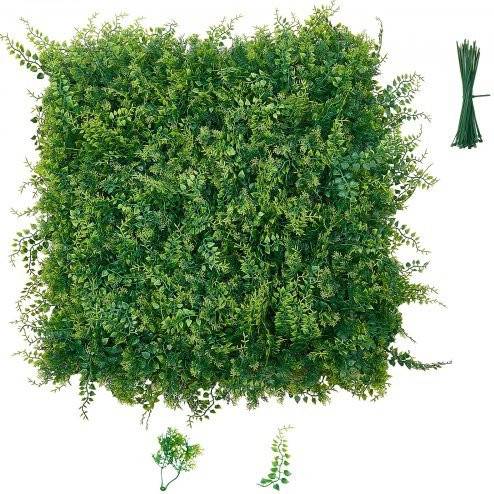 VEVOR Künstliche Hecke 12er Set aus PE in Grün, Pflanzenwand als Sichtschutz für Garten, Hochzeit und Außenbereich, B/H: 50 x 50 cm - Bild 1