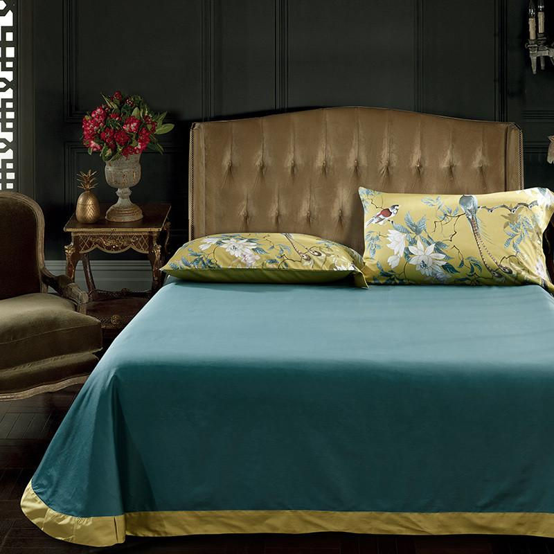 Bin Chi Textiles Bettwäsche-Set aus ägyptischer Baumwolle mit floralem Digitaldruck, 4-teilig, Grün, B/H: 150 x 200 cm - Bild 2