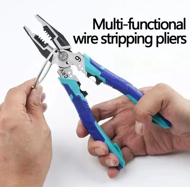 WOZOBUY Automatische Abisolierzange gebogen mit rutschfestem Griff für Elektriker und Handwerk - Bild 1