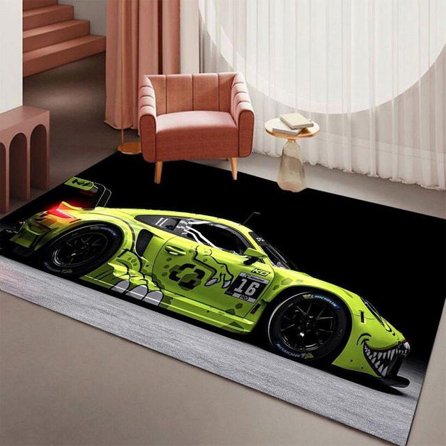 Rutschfester Rennwagen Teppich von Lodestar in Mehrfarbig, weich und pflegeleicht für Wohnzimmer, Kinderzimmer oder Schlafzimmer, B/T: 80 x 50 cm - Bild 1