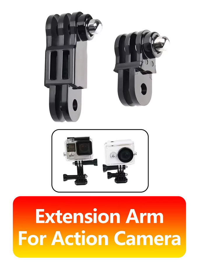 EXSKOF Verlängerungs-Schwenkarm Set mit langem und kurzem Arm für GoPro Hero 13 12 11 10 9 8 7 sowie SJCAM Insta360 AKASO DJI Osmo Action in Schwarz - Bild 3
