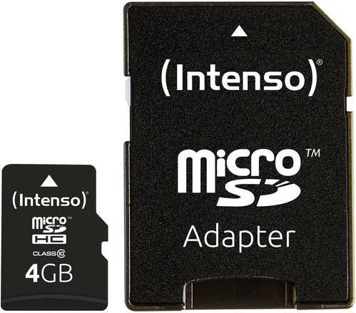 Intenso High Performance microSDHC-Speicherkarte 4 GB Class 10 inklusive SD-Adapter in Schwarz - Bild 1