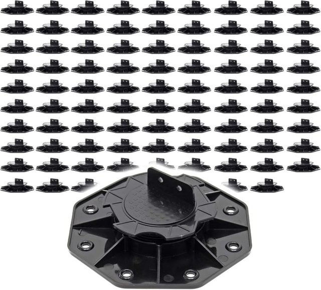 Xpotool Set 90 Stelzlager für Terrassen in Schwarz, höhenverstellbare Stellfüße für 18-28 mm, Tragkraft 2700 kg - Bild 1
