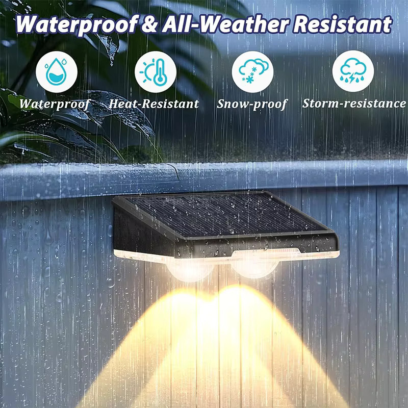 VENUSWING Solar-Zaunleuchten mit RGB-LED, wasserdichte IP64 Terrassenleuchten in Schwarz für Garten, Treppen und Gehwege - Bild 4