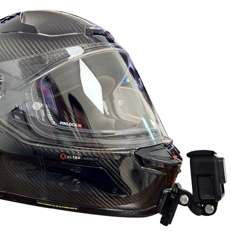 TUYU Helm-Kinnhalterung für Nolan X-804 RS, kompatibel mit GoPro Hero 13 12 11, Insta360 Ace Pro2, DJI Action 6 5Pro 4 Nano, Farbe: Schwarz - Bild 7