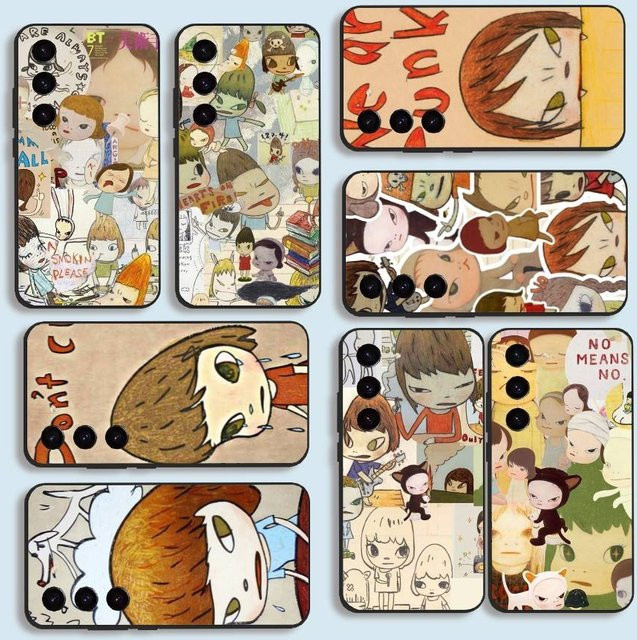Handyhülle im Cartoon Yoshitomo Nara Design für Samsung Galaxy S21 S22 S23 S24 S25 S26 Ultra FE Plus 5G A52S Soft Cover Multicolour - Bild 1