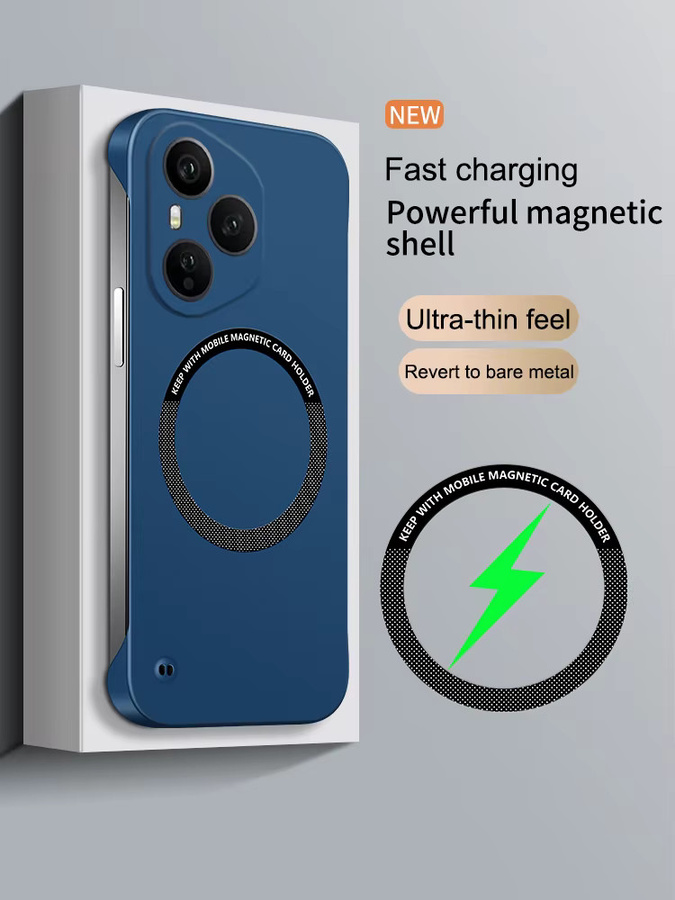 Ultra Slim Magnetische Rahmenlose Handyhülle für Honor in Schwarz - Bild 4