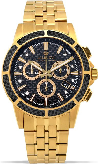 LOUIS XVI Chronograph, Quarz, Edelstahl, Schwarz, 43 mm, Herren - Bild 1