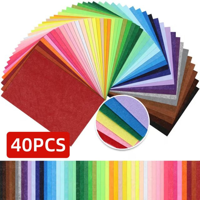 40 Stück bunter Filzstoff in Multicolour zum Basteln und Nähen - Bild 1