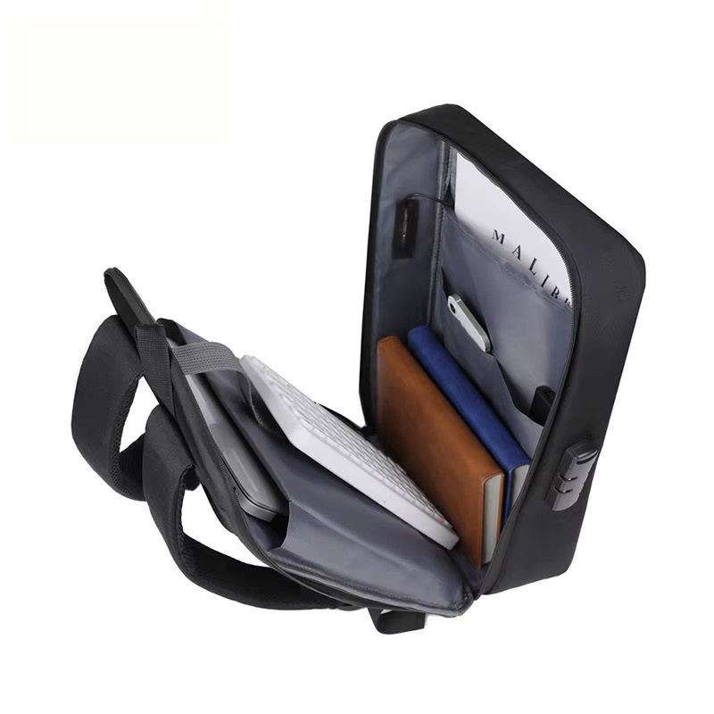 LXFZQ Business Hard Shell Rucksack für Herren, wasserdichter Anti-Diebstahl Reise-Rucksack mit USB-C Anschluss, Schwarz oder Blau - Bild 2