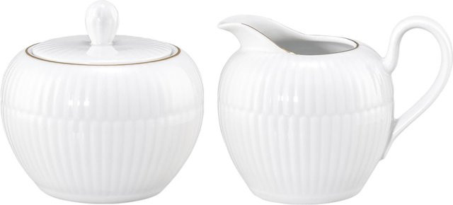 Seltmann Weiden Milch- und Zucker-Set Amina aus Porzellan, 2er Set, Weiß - Bild 1