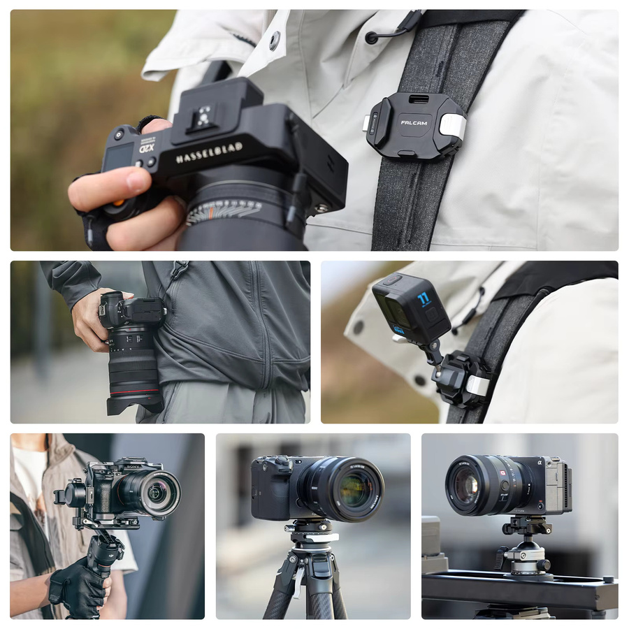 Ulanzi F38 Verbessertes Rucksack-Clip-Kit Basis V2 in Schwarz für GoPro, Sony, Canon und Nikon DSLR-Kamerakäfig mit Arca-Swiss Schnellwechsel-System - Bild 5
