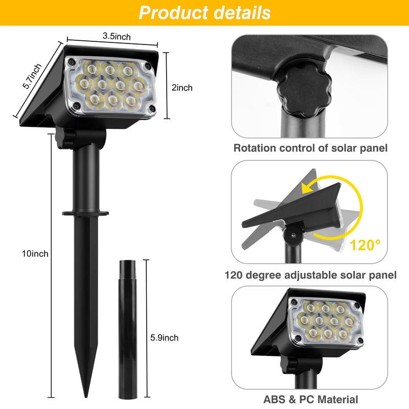 TSUN Solar Garten Scheinwerfer IP65 Outdoor Wandleuchte mit RGB und Dämmerungssensor in Schwarz und Weiß - Bild 6