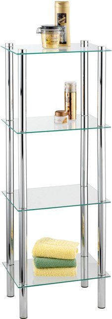 Wenko Regal Yago in Chrom mit 4 Glasablagen, modern und freistehend, B/T/H: 104 x 40 x 30 cm - Bild 1