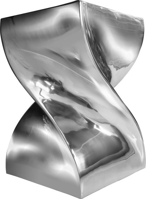 riess-ambiente Beistelltisch TWIST Sitzhocker aus poliertem Aluminium in Silber, Durchmesser: 30 cm - Bild 1