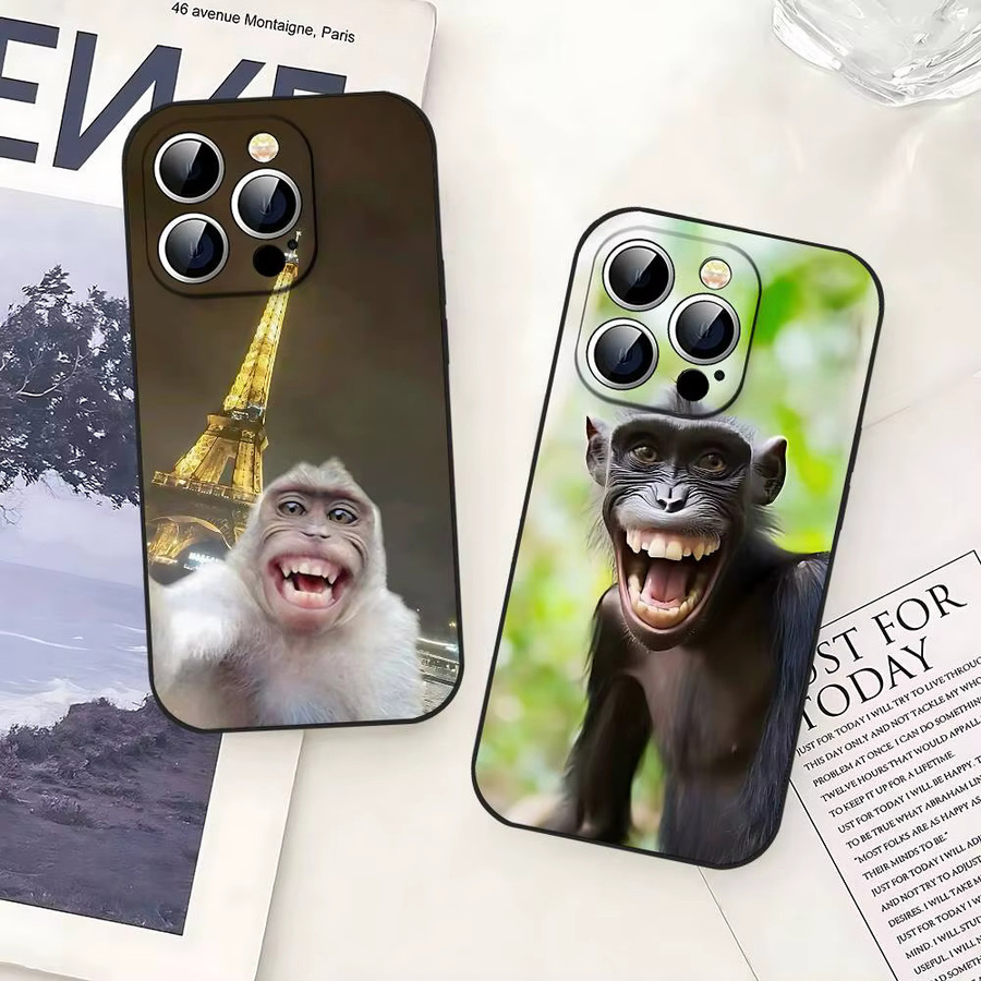 Lustige Affen-Handyhülle für Apple iPhone 11 bis 17 Pro Max Plus, weiche TPU-Hülle, multicolour - Bild 3