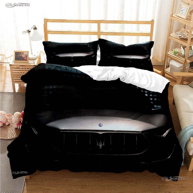 Casal Rennwagen Bettwäsche-Set mit Steppdecke und Kissenbezügen für Jungen, B/B: 180 x 220 cm - Bild 1