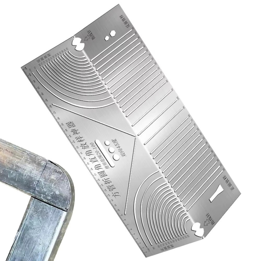 Lichtbogenmarkierungslineal aus Metall in Silber als ergonomisches rechtwinkliges Parallel-Zeichenwerkzeug für 90-Grad-Radius-Einstellungen - Bild 6