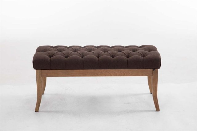 TPFLiving Sitzbank Romeo Chesterfield in braun mit Stoffbezug, Breite: 100 cm - Bild 1