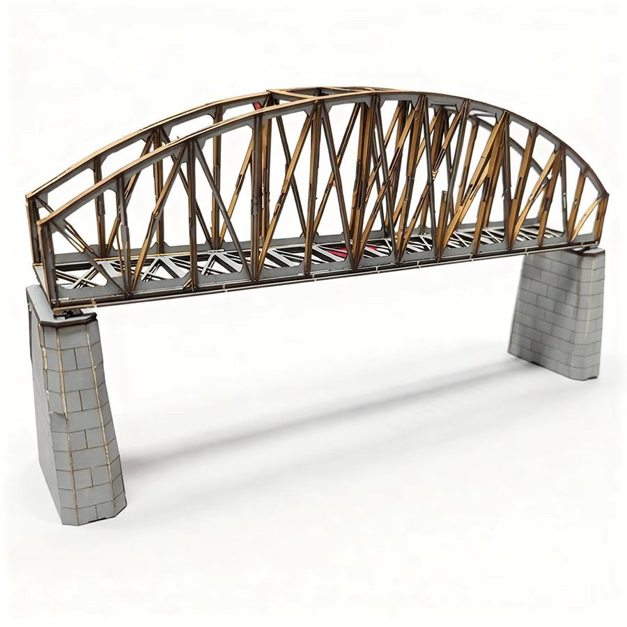 Cor Schienenbrücke, Bausatz für Architekturmodell, Holz, Maßstab HO 1/87 - Bild 2