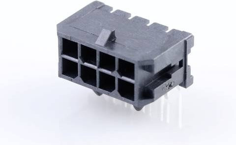 Molex Einbau-Stiftleiste Standard 8-polig in Schwarz mit Goldkontakten Rastermaß 3.00 mm - Bild 1
