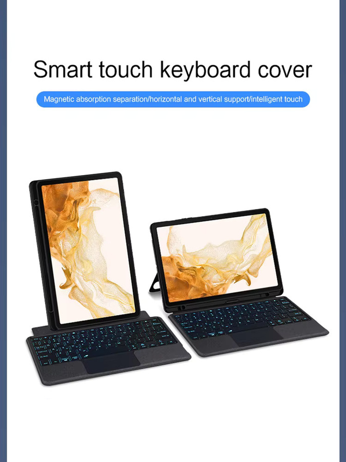 AJIUYU Touchpad-Tastatur und Hülle für Samsung Galaxy Tab S8 11 Zoll SM-X700 SM-X706 sowie Tab S7 11 Zoll SM-X870 T875 mit Stifthalter in Schwarz - Bild 6