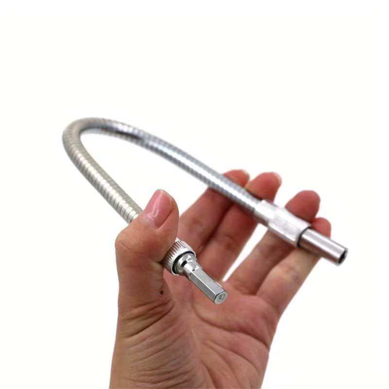 Flexibler Biege Wellen Anschluss Adapter aus Metall in Silber für elektrische Bohrer und Holzbearbeitung Werkzeuge - Bild 2